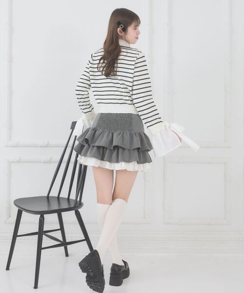 MAJESTIC LEGON / マジェスティックレゴン カーディガン・ボレロ | リボンスリーブシャツ襟カーデ | 詳細21