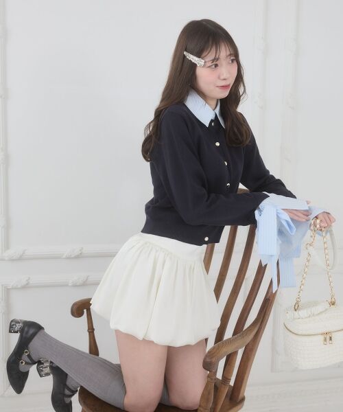 MAJESTIC LEGON / マジェスティックレゴン カーディガン・ボレロ | リボンスリーブシャツ襟カーデ | 詳細24