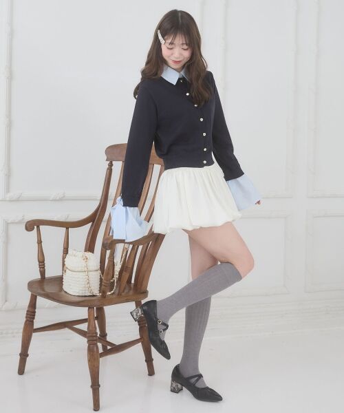 MAJESTIC LEGON / マジェスティックレゴン カーディガン・ボレロ | リボンスリーブシャツ襟カーデ | 詳細26