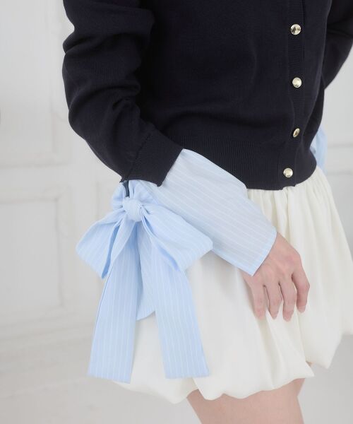 MAJESTIC LEGON / マジェスティックレゴン カーディガン・ボレロ | リボンスリーブシャツ襟カーデ | 詳細29