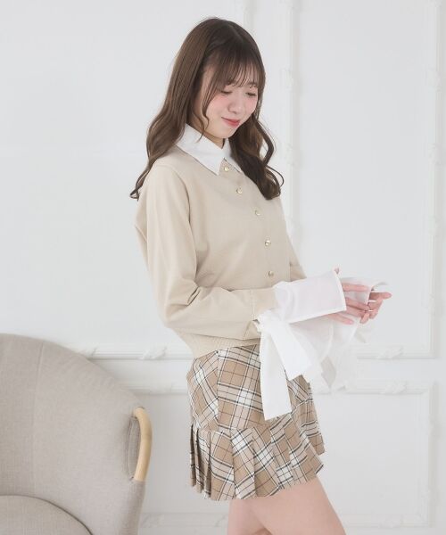 MAJESTIC LEGON / マジェスティックレゴン カーディガン・ボレロ | リボンスリーブシャツ襟カーデ | 詳細8