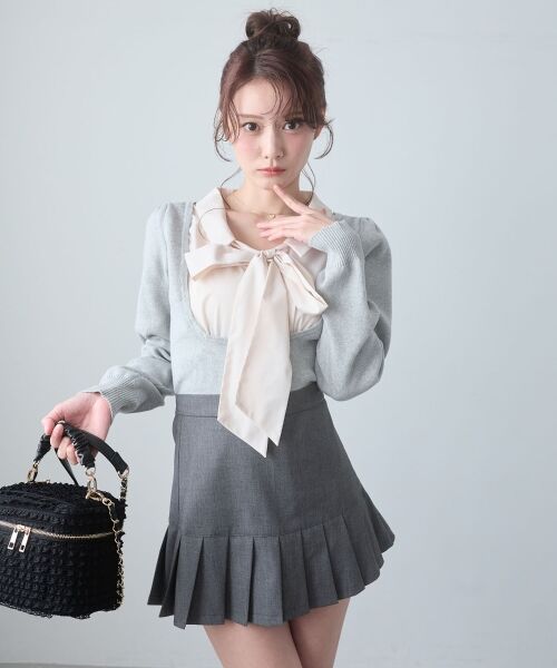 MAJESTIC LEGON / マジェスティックレゴン ニット・セーター | シャツレイヤードライクボウタイニット | 詳細11