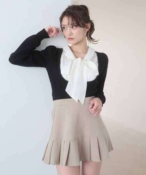 MAJESTIC LEGON / マジェスティックレゴン ニット・セーター | シャツレイヤードライクボウタイニット | 詳細15