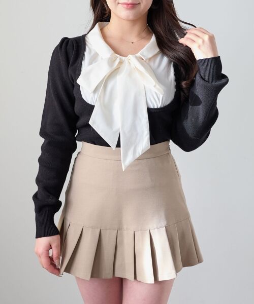 MAJESTIC LEGON / マジェスティックレゴン ニット・セーター | シャツレイヤードライクボウタイニット | 詳細19