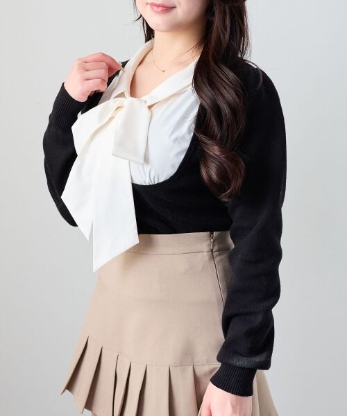 MAJESTIC LEGON / マジェスティックレゴン ニット・セーター | シャツレイヤードライクボウタイニット | 詳細20