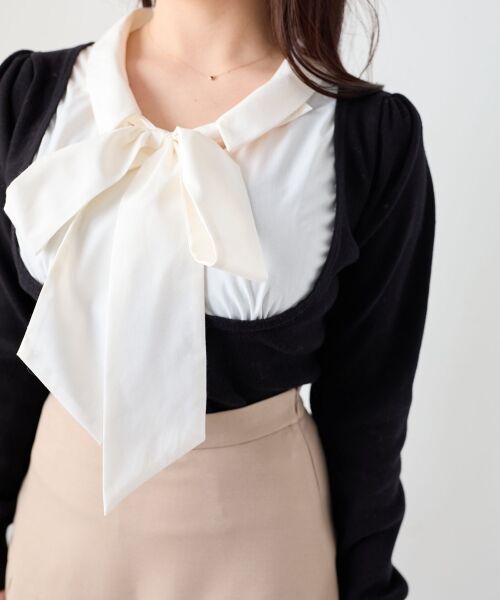 MAJESTIC LEGON / マジェスティックレゴン ニット・セーター | シャツレイヤードライクボウタイニット | 詳細22