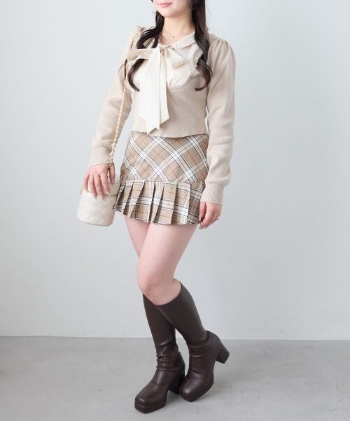 MAJESTIC LEGON / マジェスティックレゴン ニット・セーター | シャツレイヤードライクボウタイニット | 詳細6