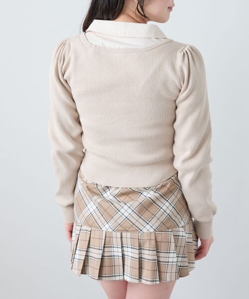 MAJESTIC LEGON / マジェスティックレゴン ニット・セーター | シャツレイヤードライクボウタイニット | 詳細7