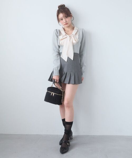 MAJESTIC LEGON / マジェスティックレゴン ニット・セーター | シャツレイヤードライクボウタイニット | 詳細8