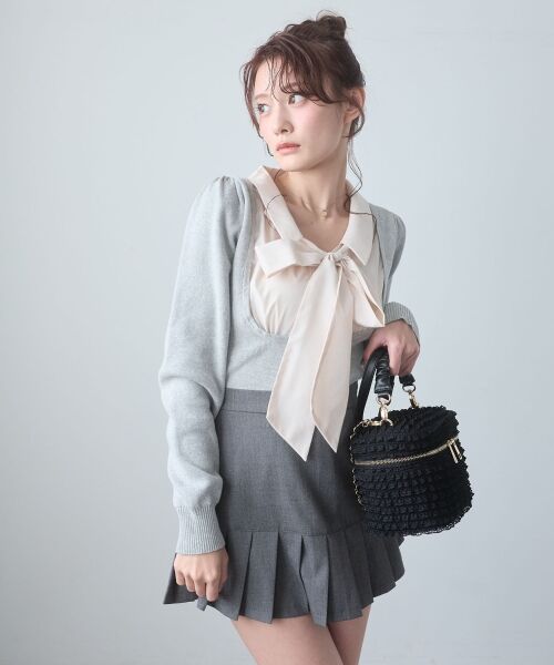MAJESTIC LEGON / マジェスティックレゴン ニット・セーター | シャツレイヤードライクボウタイニット | 詳細10