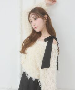 MAJESTIC LEGON / マジェスティックレゴン カーディガン・ボレロ | チュールリボンカーディガン