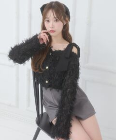 MAJESTIC LEGON / マジェスティックレゴン カーディガン・ボレロ | チュールリボンカーディガン