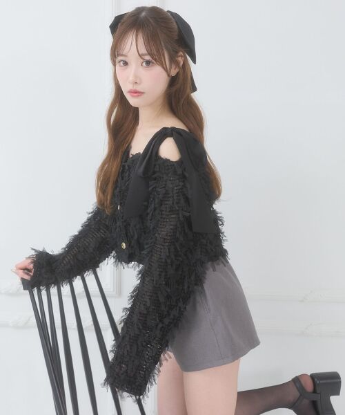 MAJESTIC LEGON / マジェスティックレゴン カーディガン・ボレロ | チュールリボンカーディガン | 詳細14