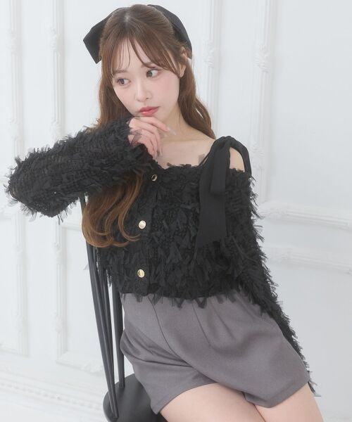 MAJESTIC LEGON / マジェスティックレゴン カーディガン・ボレロ | チュールリボンカーディガン | 詳細16