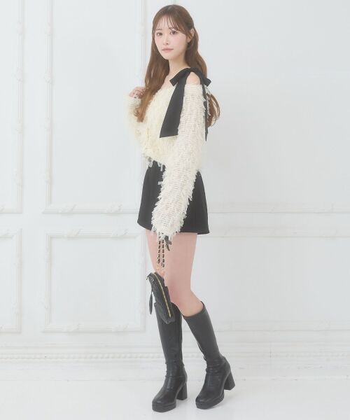 MAJESTIC LEGON / マジェスティックレゴン カーディガン・ボレロ | チュールリボンカーディガン | 詳細2