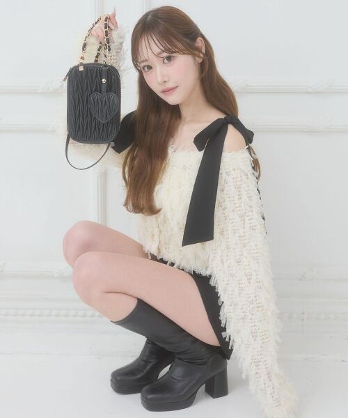 MAJESTIC LEGON / マジェスティックレゴン カーディガン・ボレロ | チュールリボンカーディガン | 詳細3