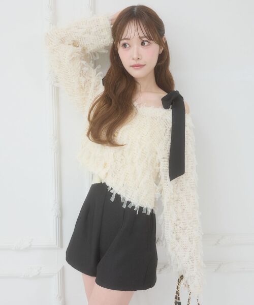 MAJESTIC LEGON / マジェスティックレゴン カーディガン・ボレロ | チュールリボンカーディガン | 詳細4