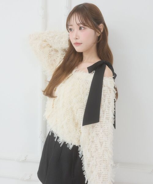 MAJESTIC LEGON / マジェスティックレゴン カーディガン・ボレロ | チュールリボンカーディガン | 詳細5