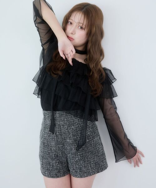 MAJESTIC LEGON / マジェスティックレゴン ショート・ハーフ・半端丈パンツ | キラキラツイードショートパンツ | 詳細13