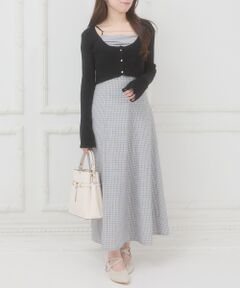 MAJESTIC LEGON / マジェスティックレゴン ミニ丈・ひざ丈ワンピース | カーデセットチェーン付きキャミワンピ