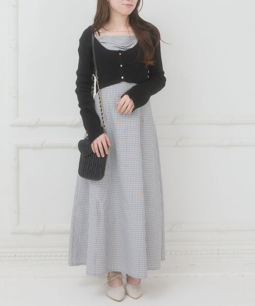 MAJESTIC LEGON / マジェスティックレゴン ミニ丈・ひざ丈ワンピース | カーデセットチェーン付きキャミワンピ | 詳細1