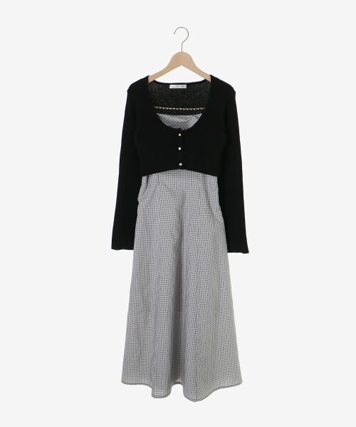 MAJESTIC LEGON / マジェスティックレゴン ミニ丈・ひざ丈ワンピース | カーデセットチェーン付きキャミワンピ | 詳細14