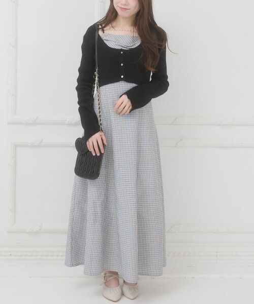 MAJESTIC LEGON / マジェスティックレゴン ミニ丈・ひざ丈ワンピース | カーデセットチェーン付きキャミワンピ | 詳細2