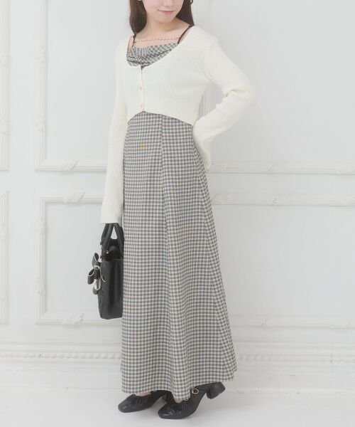 MAJESTIC LEGON / マジェスティックレゴン ミニ丈・ひざ丈ワンピース | カーデセットチェーン付きキャミワンピ | 詳細6