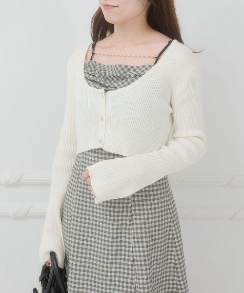 MAJESTIC LEGON / マジェスティックレゴン ミニ丈・ひざ丈ワンピース | カーデセットチェーン付きキャミワンピ | 詳細8