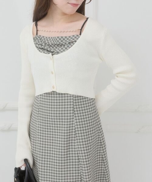 MAJESTIC LEGON / マジェスティックレゴン ミニ丈・ひざ丈ワンピース | カーデセットチェーン付きキャミワンピ | 詳細9