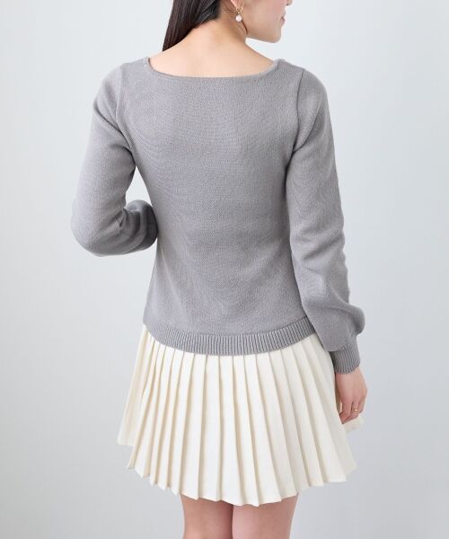 MAJESTIC LEGON / マジェスティックレゴン ミニ丈・ひざ丈ワンピース | レイヤードライクプリーツニットワンピ | 詳細18