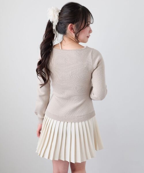 MAJESTIC LEGON / マジェスティックレゴン ミニ丈・ひざ丈ワンピース | レイヤードライクプリーツニットワンピ | 詳細9