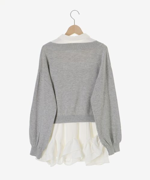 MAJESTIC LEGON / マジェスティックレゴン ミニ丈・ひざ丈ワンピース | ニット×リボンシャツミニワンピ | 詳細24