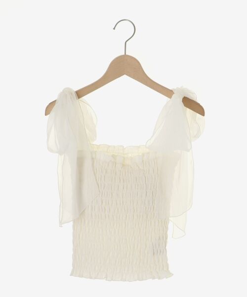 MAJESTIC LEGON / マジェスティックレゴン キャミソール・チューブトップ | カップ付肩リボンシャーリングキャミ | 詳細12