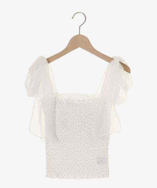 MAJESTIC LEGON / マジェスティックレゴン キャミソール・チューブトップ | カップ付肩リボンシャーリングキャミ | 詳細14