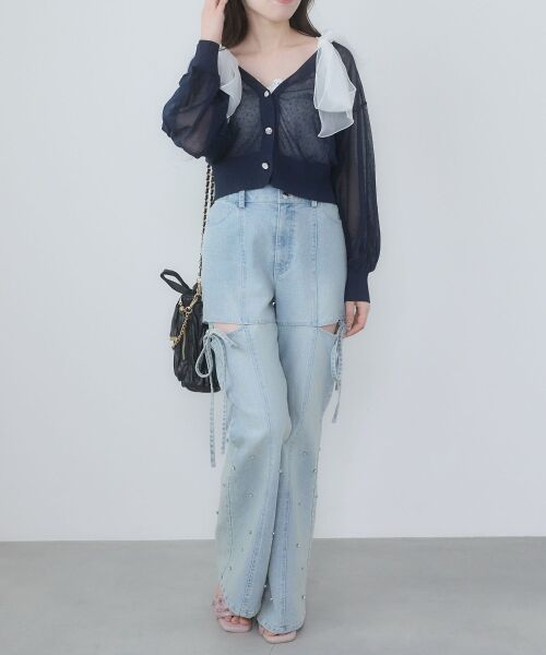 MAJESTIC LEGON / マジェスティックレゴン キャミソール・チューブトップ | カップ付肩リボンシャーリングキャミ | 詳細4