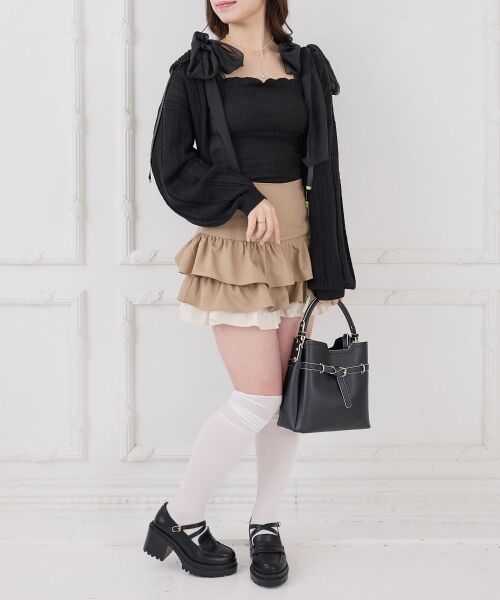 MAJESTIC LEGON / マジェスティックレゴン キャミソール・チューブトップ | カップ付肩リボンシャーリングキャミ | 詳細9