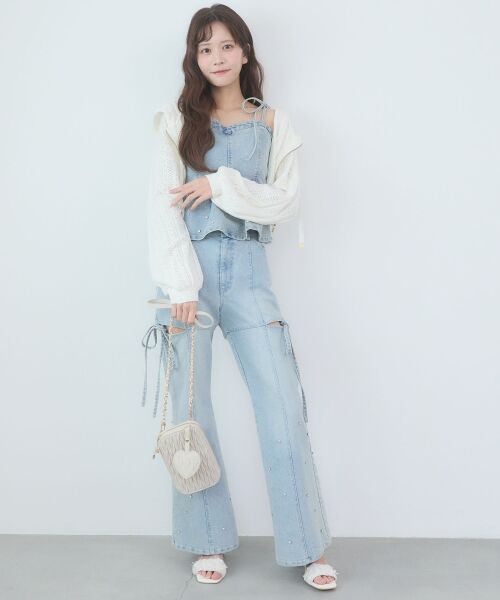 MAJESTIC LEGON / マジェスティックレゴン パーカー | 透かし柄ショートニットパーカー | 詳細1