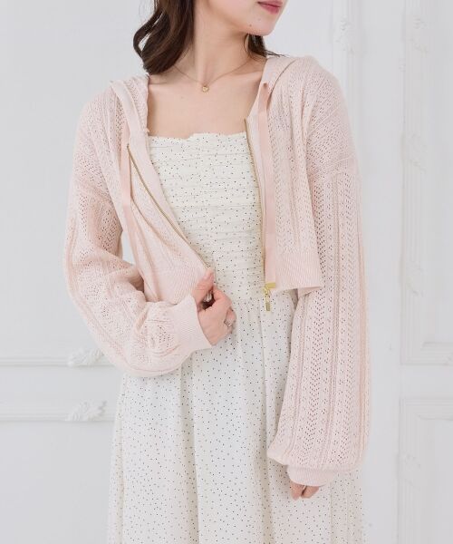 MAJESTIC LEGON / マジェスティックレゴン パーカー | 透かし柄ショートニットパーカー | 詳細11