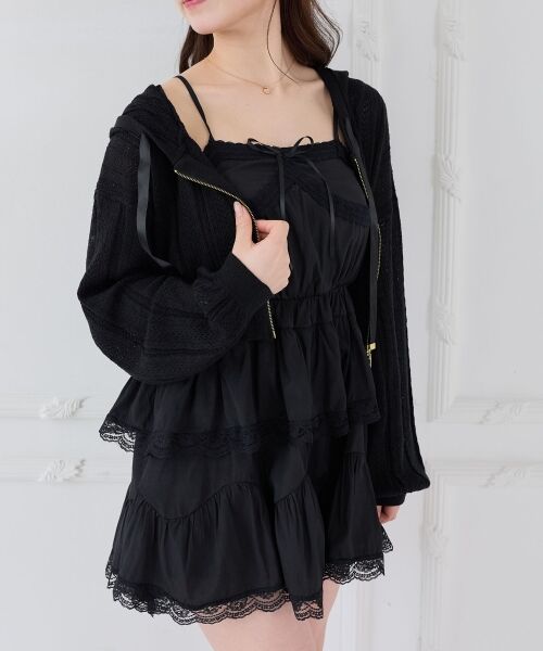 MAJESTIC LEGON / マジェスティックレゴン パーカー | 透かし柄ショートニットパーカー | 詳細14