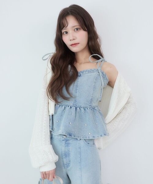 MAJESTIC LEGON / マジェスティックレゴン パーカー | 透かし柄ショートニットパーカー | 詳細2