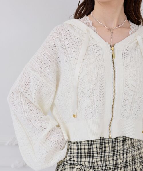 MAJESTIC LEGON / マジェスティックレゴン パーカー | 透かし柄ショートニットパーカー | 詳細5