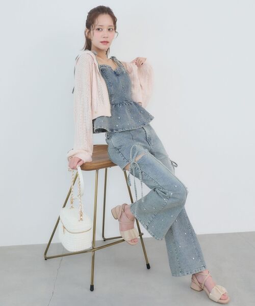 MAJESTIC LEGON / マジェスティックレゴン パーカー | 透かし柄ショートニットパーカー | 詳細6