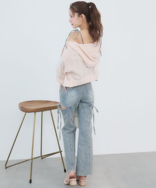 MAJESTIC LEGON / マジェスティックレゴン パーカー | 透かし柄ショートニットパーカー | 詳細7