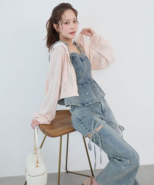 MAJESTIC LEGON / マジェスティックレゴン パーカー | 透かし柄ショートニットパーカー | 詳細8