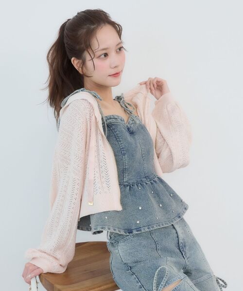 MAJESTIC LEGON / マジェスティックレゴン パーカー | 透かし柄ショートニットパーカー | 詳細9