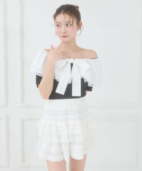 MAJESTIC LEGON / マジェスティックレゴン ニット・セーター | ビッグカラーリボンニット | 詳細20