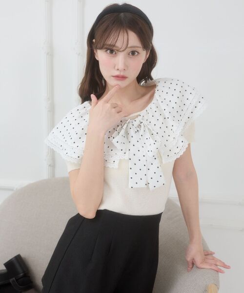 MAJESTIC LEGON / マジェスティックレゴン ニット・セーター | ビッグカラーリボンニット | 詳細6