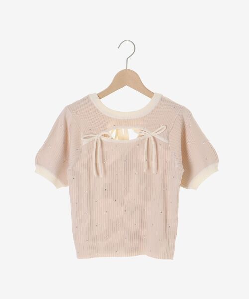 MAJESTIC LEGON / マジェスティックレゴン ニット・セーター | デコルテオープンバイカラーニット | 詳細1