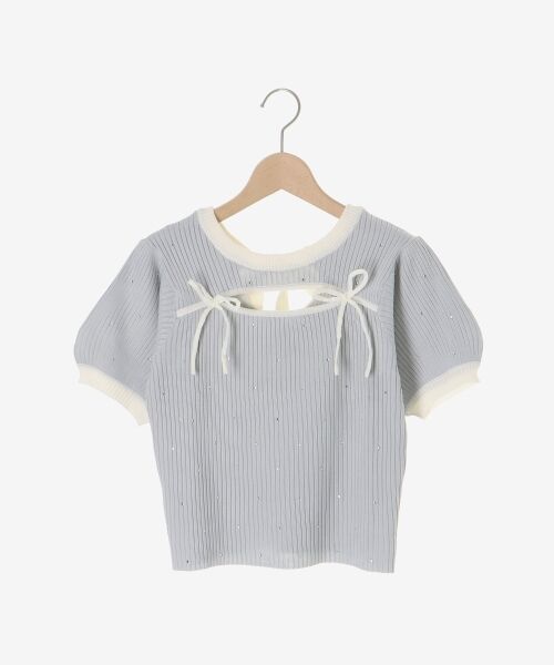 MAJESTIC LEGON / マジェスティックレゴン ニット・セーター | デコルテオープンバイカラーニット | 詳細2